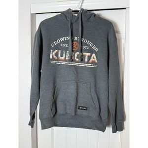 Kubota Hoodie Mens M Grey Workwear Pullover w/ Drawstring Equipment